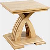 Anthology 24" Curved Base End Table in Natural Finish Wood